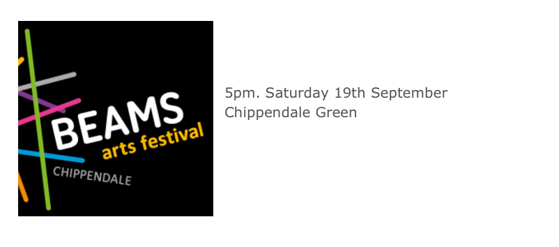 ￼


BEAMS arts festival
5pm. Saturday 19th September Chippendale Green




